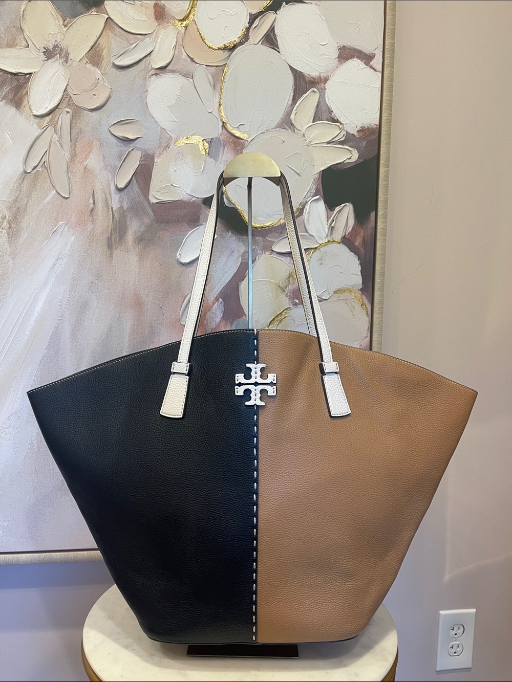 Tory Burch Two-Tone McGraw Colorblock Shopper Tote